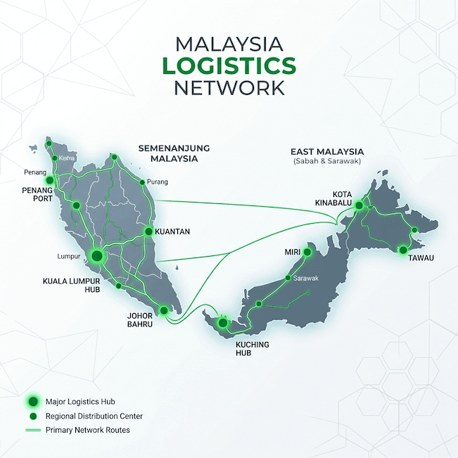 Map of Malaysia Logistics Network